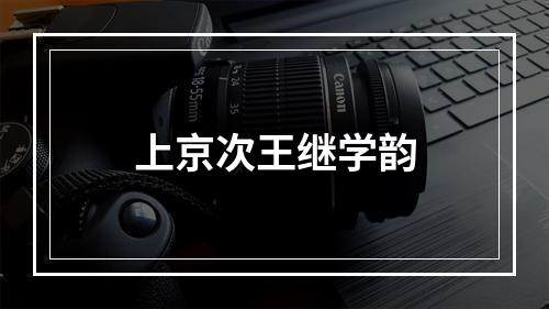 上京次王继学韵