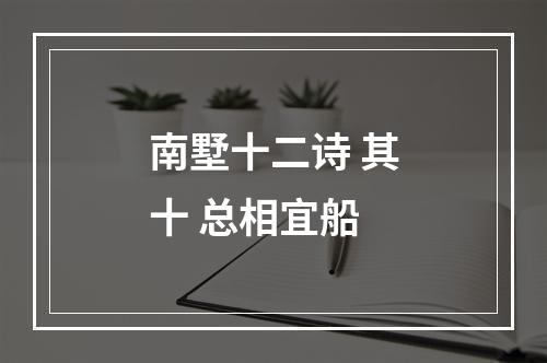 南墅十二诗 其十 总相宜船