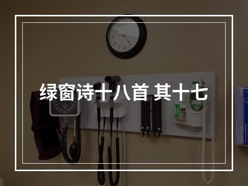 绿窗诗十八首 其十七