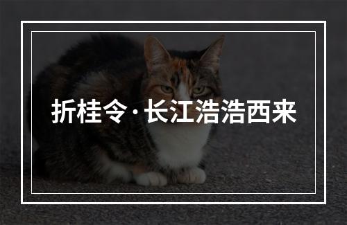 折桂令·长江浩浩西来