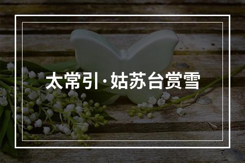 太常引·姑苏台赏雪