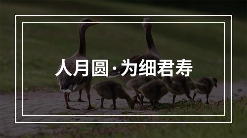 人月圆·为细君寿