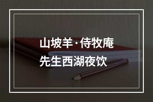 山坡羊·侍牧庵先生西湖夜饮
