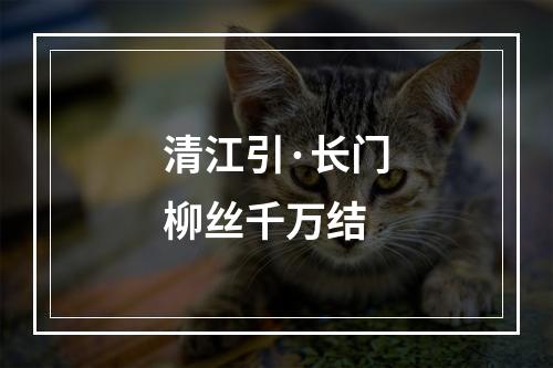 清江引·长门柳丝千万结