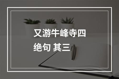 又游牛峰寺四绝句 其三