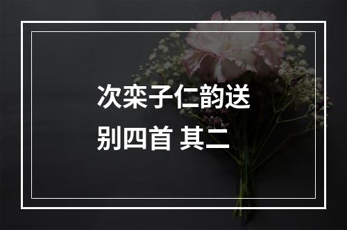 次栾子仁韵送别四首 其二