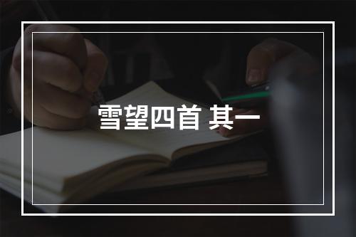 雪望四首 其一