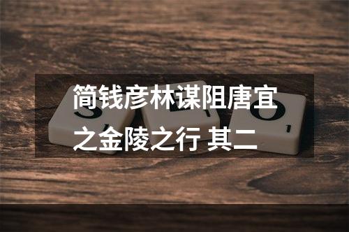 简钱彦林谋阻唐宜之金陵之行 其二