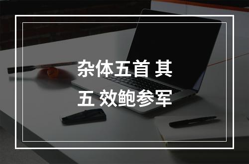 杂体五首 其五 效鲍参军