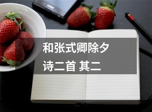 和张式卿除夕诗二首 其二