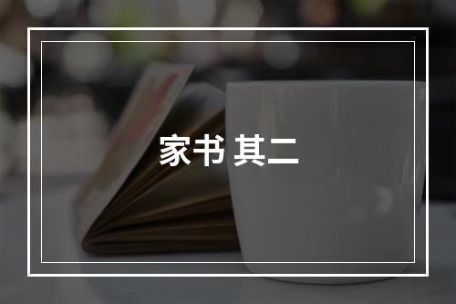 家书 其二