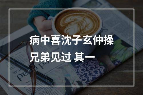 病中喜沈子玄仲操兄弟见过 其一