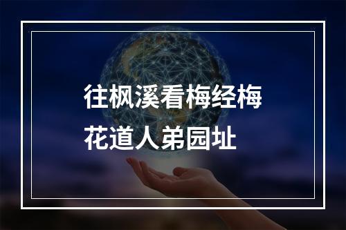往枫溪看梅经梅花道人弟园址