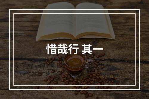 惜哉行 其一