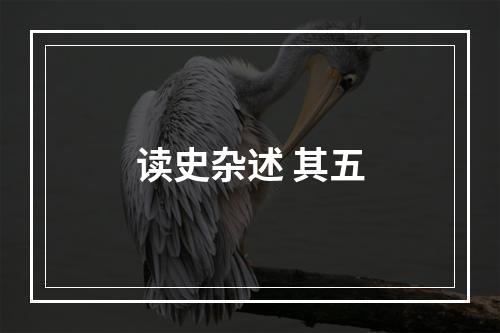 读史杂述 其五