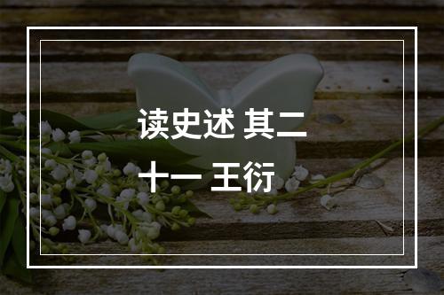 读史述 其二十一 王衍