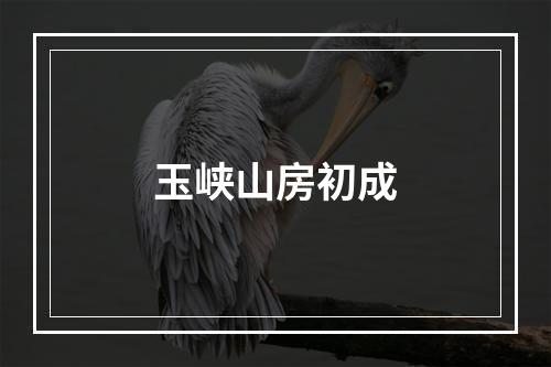玉峡山房初成