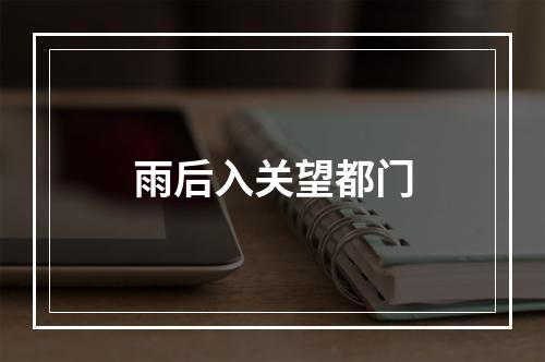 雨后入关望都门