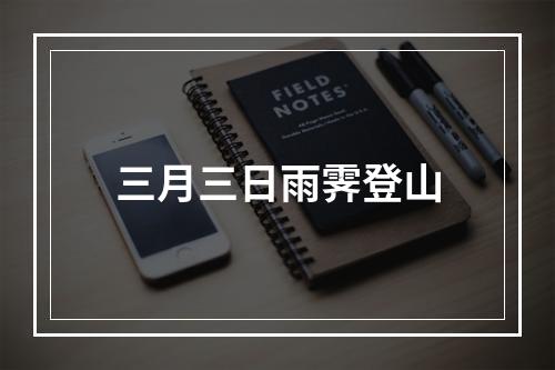 三月三日雨霁登山