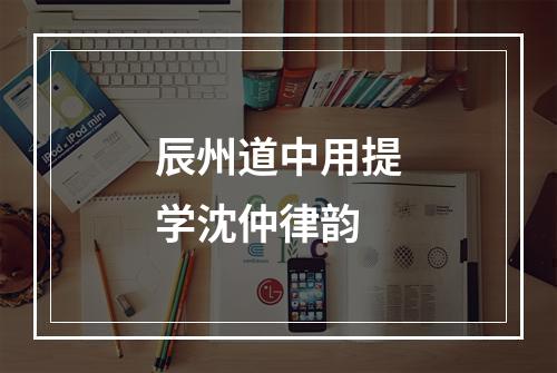 辰州道中用提学沈仲律韵