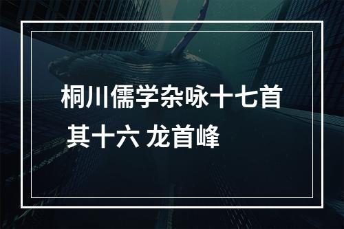 桐川儒学杂咏十七首 其十六 龙首峰