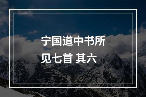 宁国道中书所见七首 其六