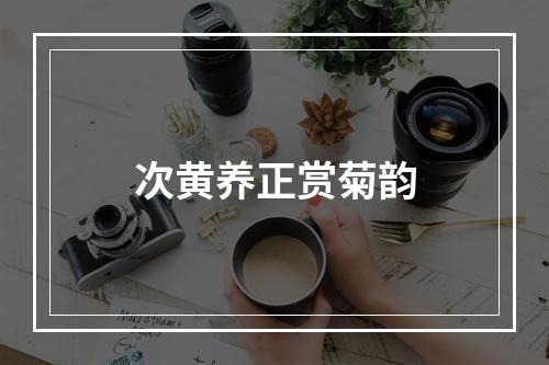 次黄养正赏菊韵