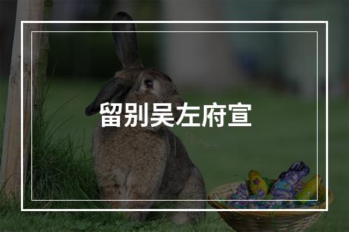 留别吴左府宣