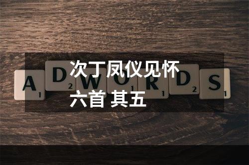 次丁凤仪见怀六首 其五