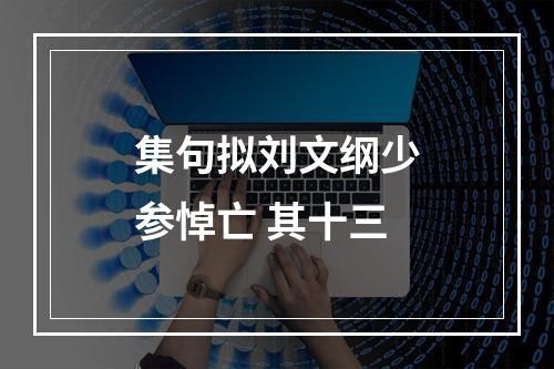 集句拟刘文纲少参悼亡 其十三