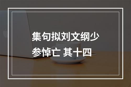 集句拟刘文纲少参悼亡 其十四