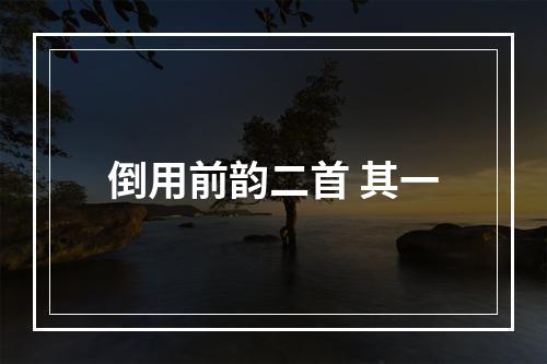 倒用前韵二首 其一