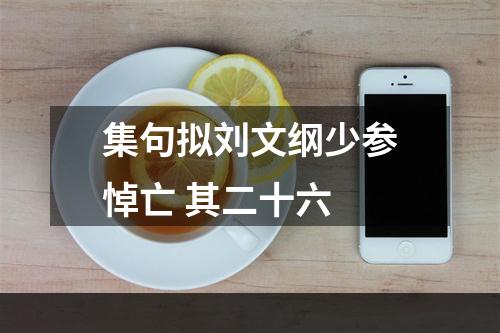 集句拟刘文纲少参悼亡 其二十六