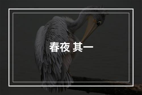 春夜 其一
