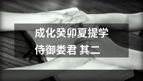 成化癸卯夏提学侍御娄君 其二
