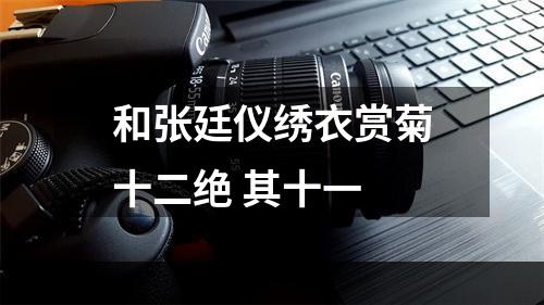 和张廷仪绣衣赏菊十二绝 其十一