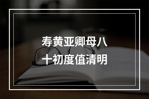 寿黄亚卿母八十初度值清明