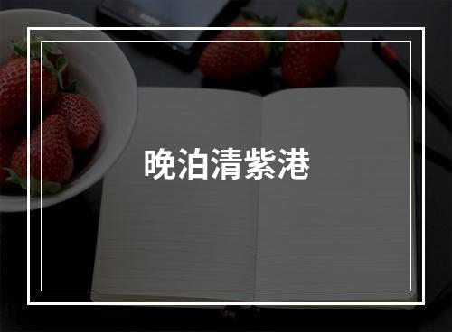 晚泊清紫港