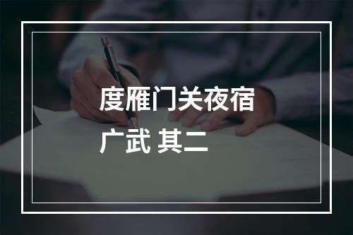 度雁门关夜宿广武 其二
