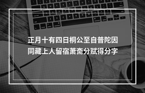 正月十有四日桐公至自普陀因同藏上人留宿萧斋分赋得分字