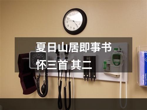 夏日山居即事书怀三首 其二