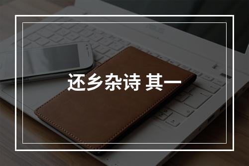 还乡杂诗 其一
