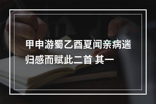甲申游蜀乙酉夏闻亲病遄归感而赋此二首 其一