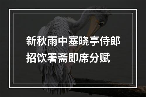 新秋雨中塞晓亭侍郎招饮署斋即席分赋