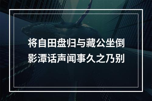 将自田盘归与藏公坐倒影潭话声闻事久之乃别