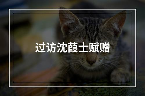过访沈葭士赋赠