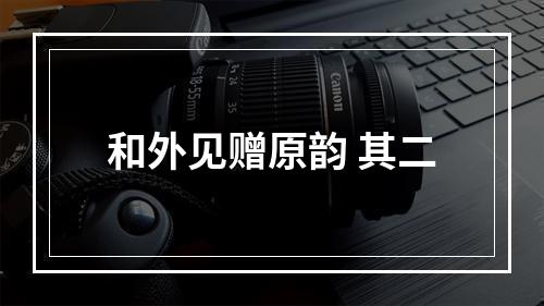 和外见赠原韵 其二