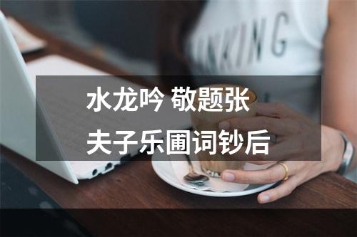水龙吟 敬题张夫子乐圃词钞后