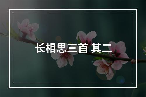 长相思三首 其二