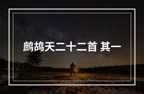 鹧鸪天二十二首 其一